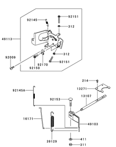 Kawasaki Fr600v-As06 Control Equipment Diagram and Parts List for XT2-LX42KW (Carb-13WGA1CS210)(2015) Cub Cadet Lawn Tractor